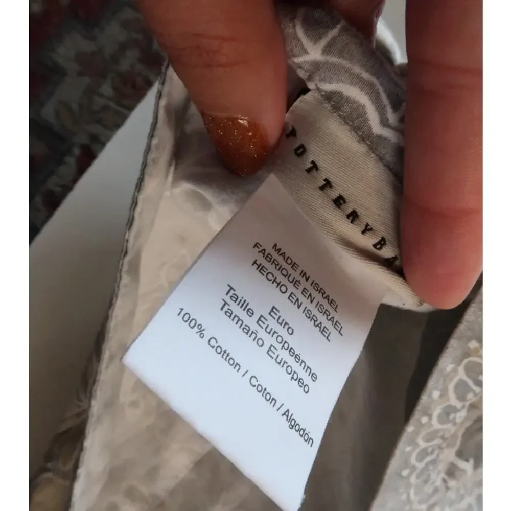 Pottery Barn Jacquelyn Medallion Organic Santeen Euro Sham 1 Pillowcase